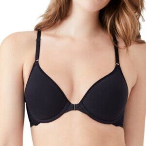 #1164 B.tempt’d Women’s Inspired Eyelet Front Close Racerback T-Shirt Bra Black